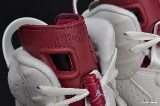 1st Kicks Jordan 6 white 384664-116 Maroon Retro Air 0717